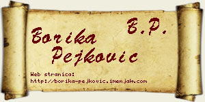 Borika Pejković vizit kartica